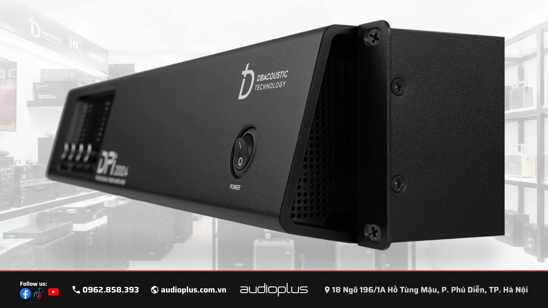 Cục đẩy công suất DBACOUSTIC DPi 2000:4 PREMIUM 4 kênh Class D nặng 15,6 kg