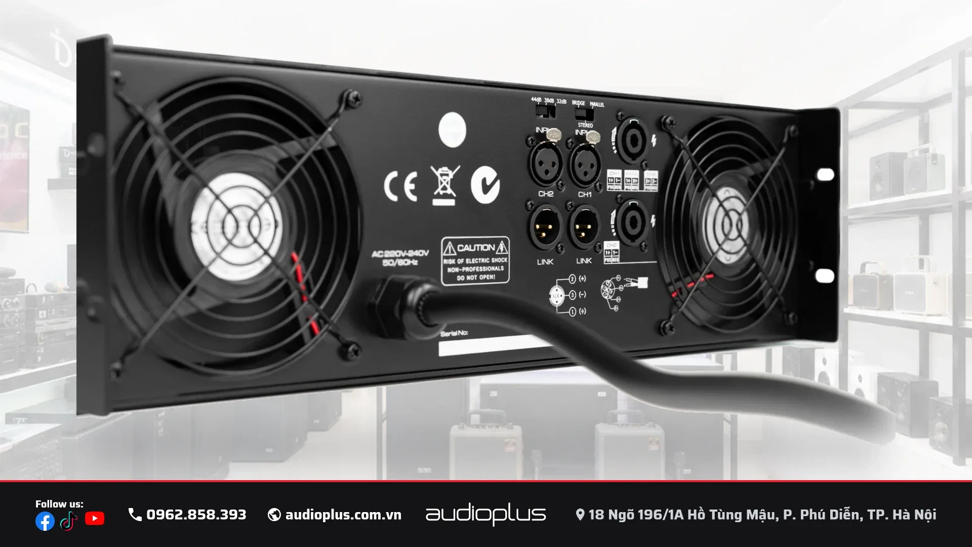 Ngõ vào XLR, ngõ link XLR và đầu ra Speakon của DBACOUSTIC KP2160