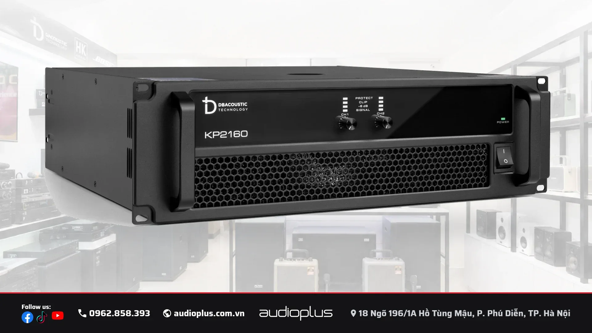 Cục đẩy công suất DBACOUSTIC KP2160 PREMIUM khung rack 3U nặng 33kg