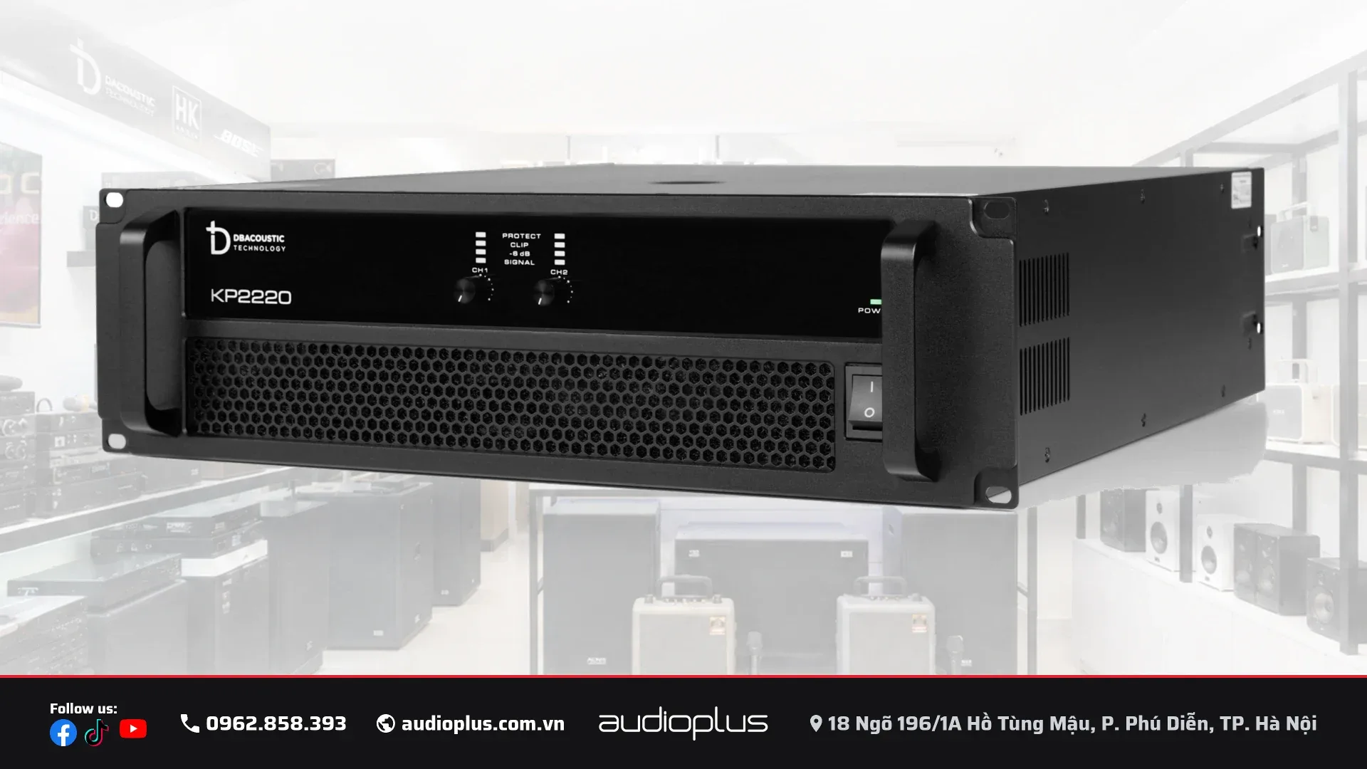 Cục đẩy công suất DBACOUSTIC KP2220 PREMIUM khung rack 3U nặng 35kg