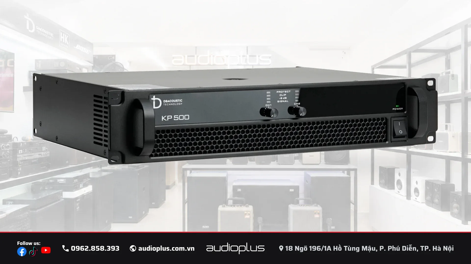 Cục đẩy công suất DBACOUSTIC KP500 PREMIUM khung rack 2U vỏ kim loại đen