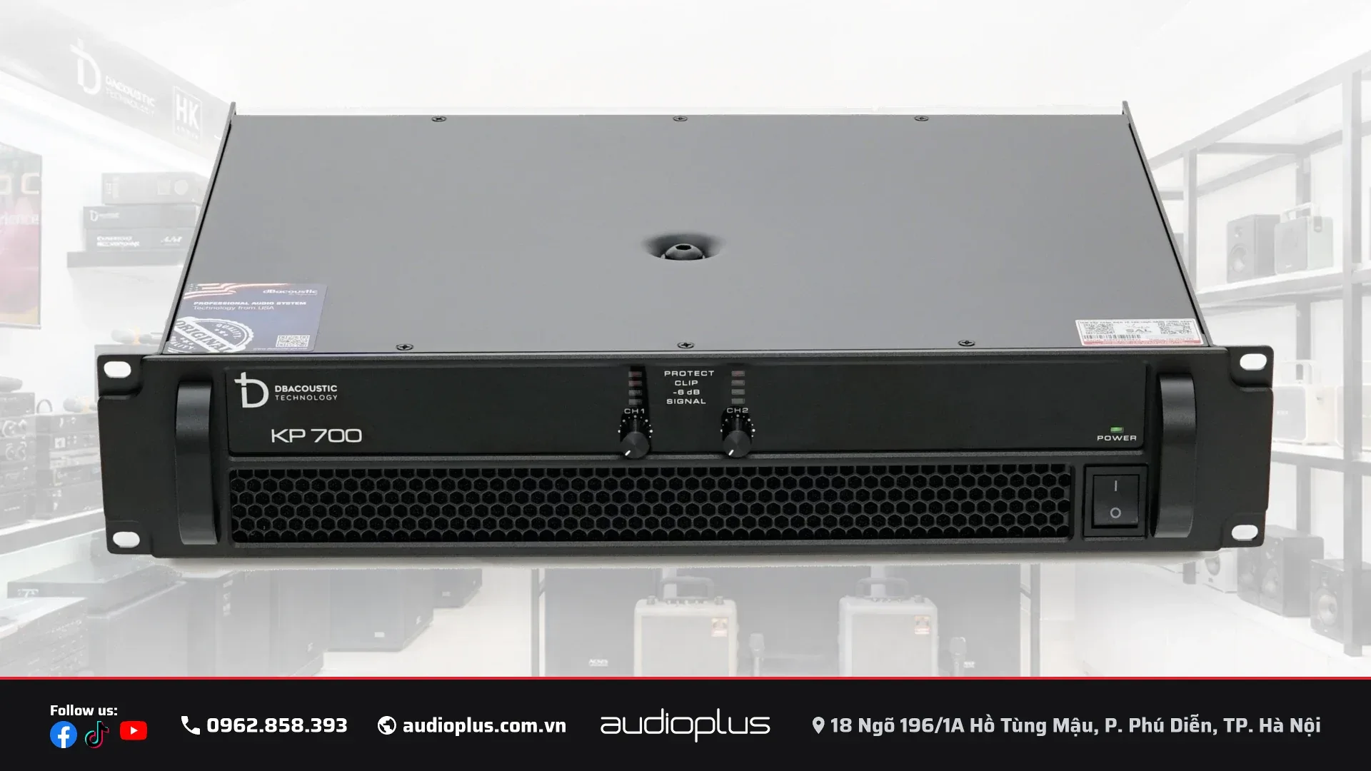 Quạt tản nhiệt và cổng XLR INPUT, LINK trên mặt sau DBACOUSTIC KP700