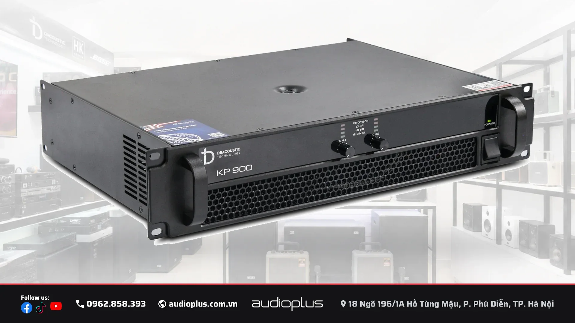 Quạt tản nhiệt và cổng XLR INPUT, LINK trên mặt sau DBACOUSTIC KP900
