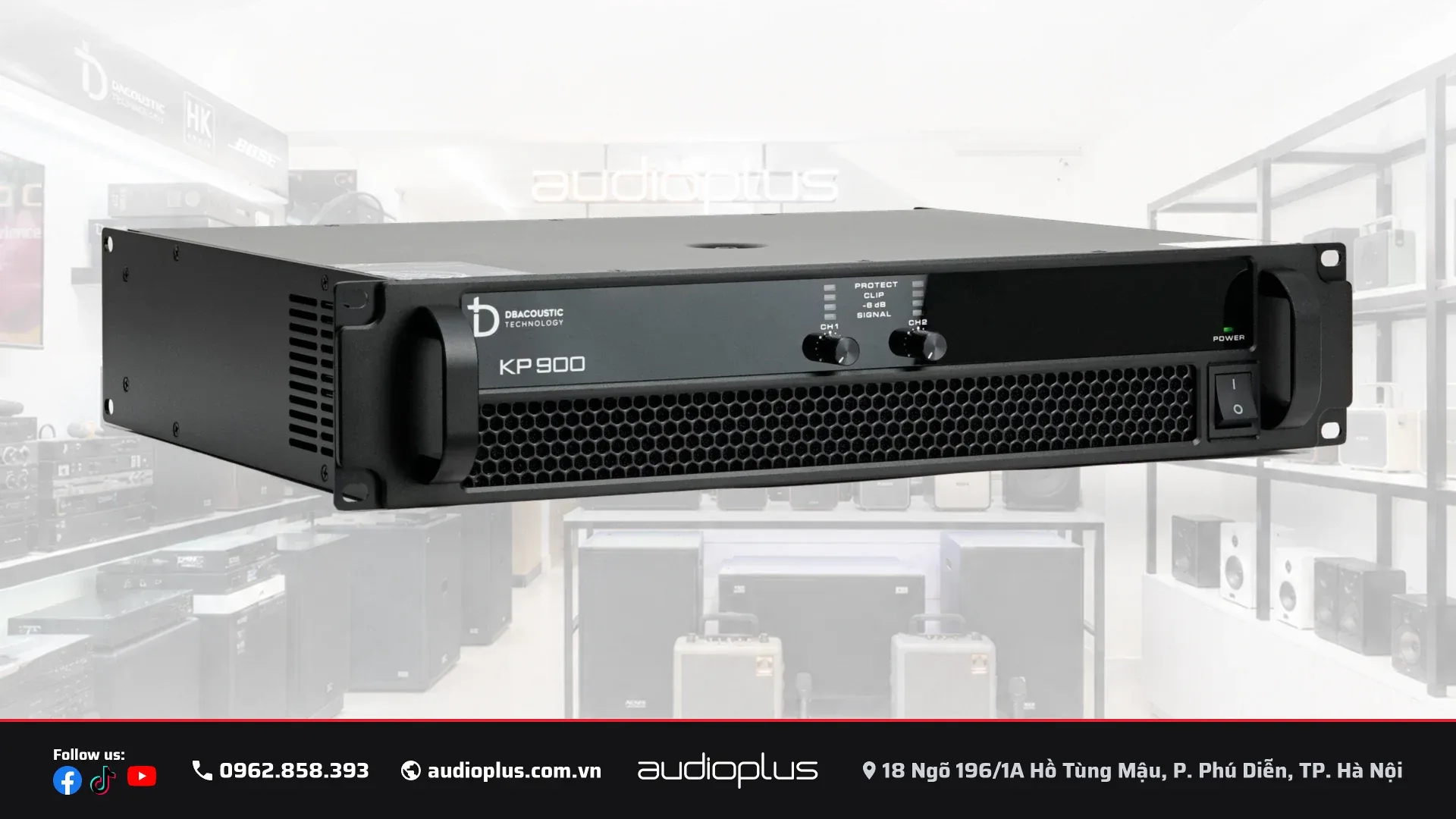 Cục đẩy công suất DBACOUSTIC KP900 PREMIUM khung rack 2U vỏ kim loại đen