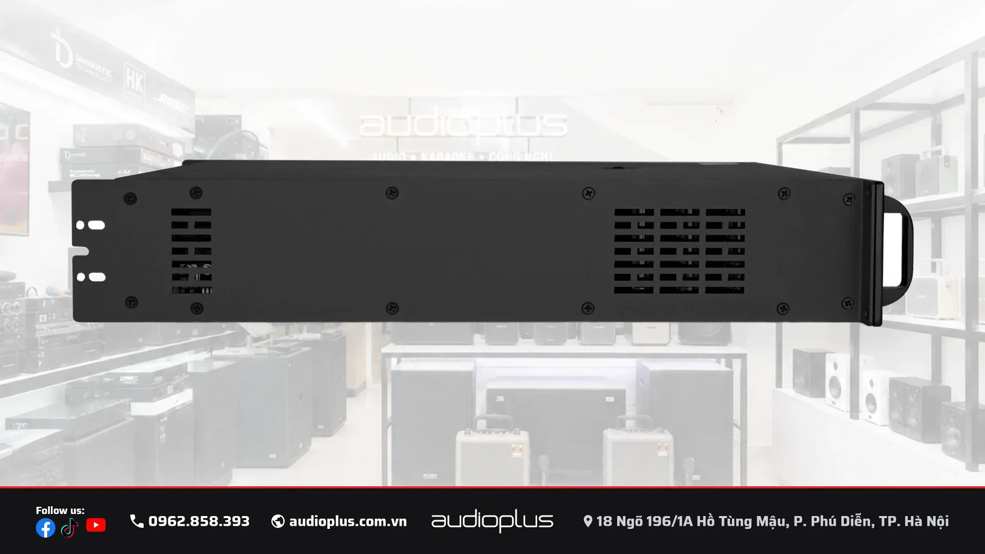 Mặt hông cục đẩy DBACOUSTIC T4.22 với lưới thoát gió và tay xách kim loại