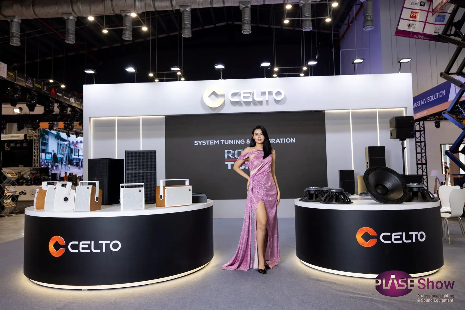 Loa karaoke CELTO trưng bày tại triển lãm âm thanh chuyên nghiệp PLASE Show