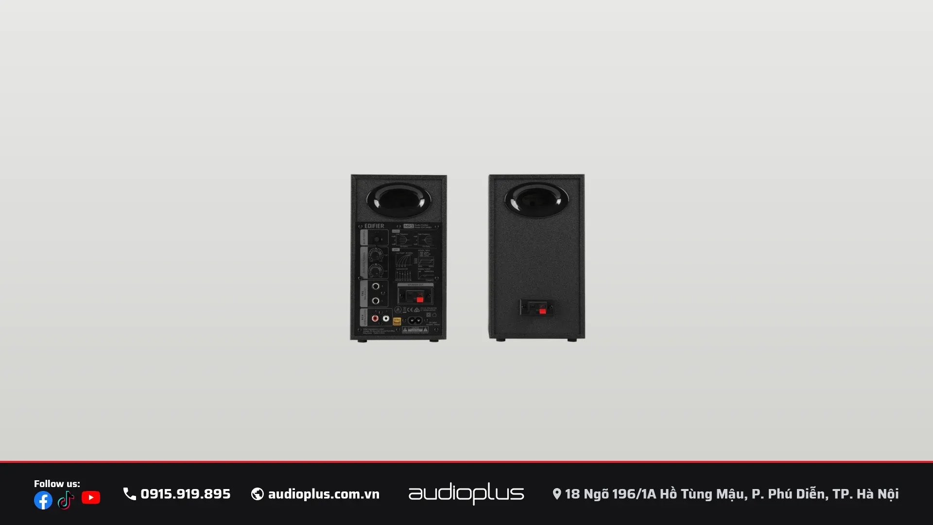 Loa kiểm âm EDIFIER MR3 nhìn mặt sau, cổng TRS/RCA/Bluetooth