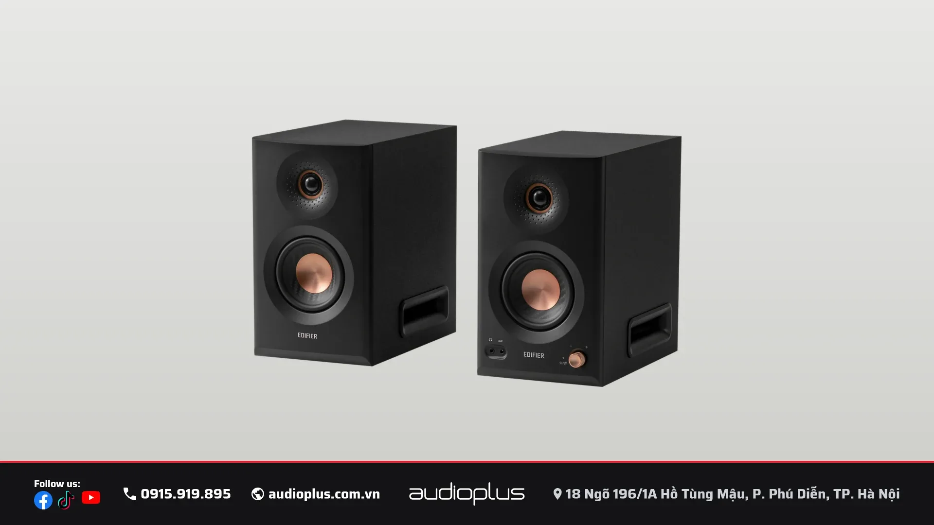 Cặp loa kiểm âm EDIFIER MR5 màu đen nhìn góc 3/4
