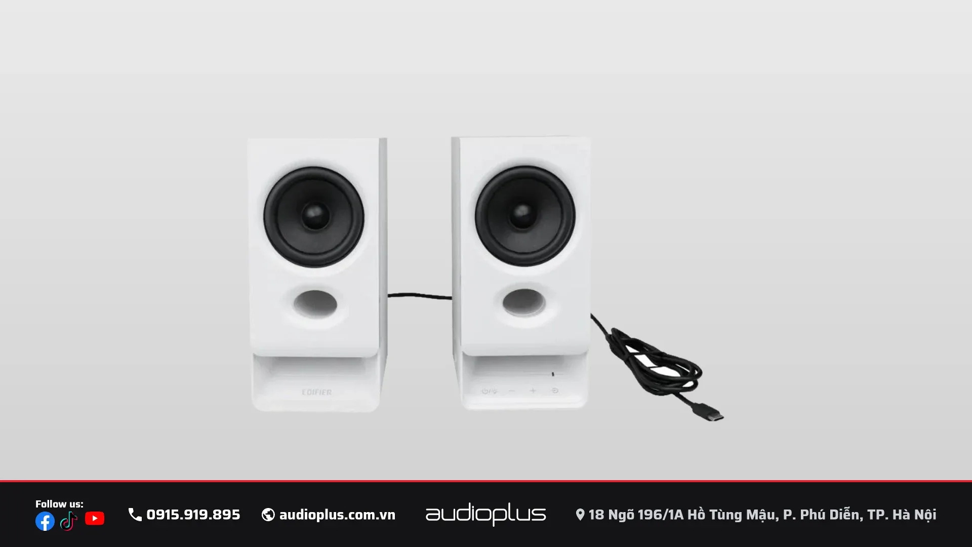 Cặp loa EDIFIER R20BT màu trắng kèm dây cáp USB